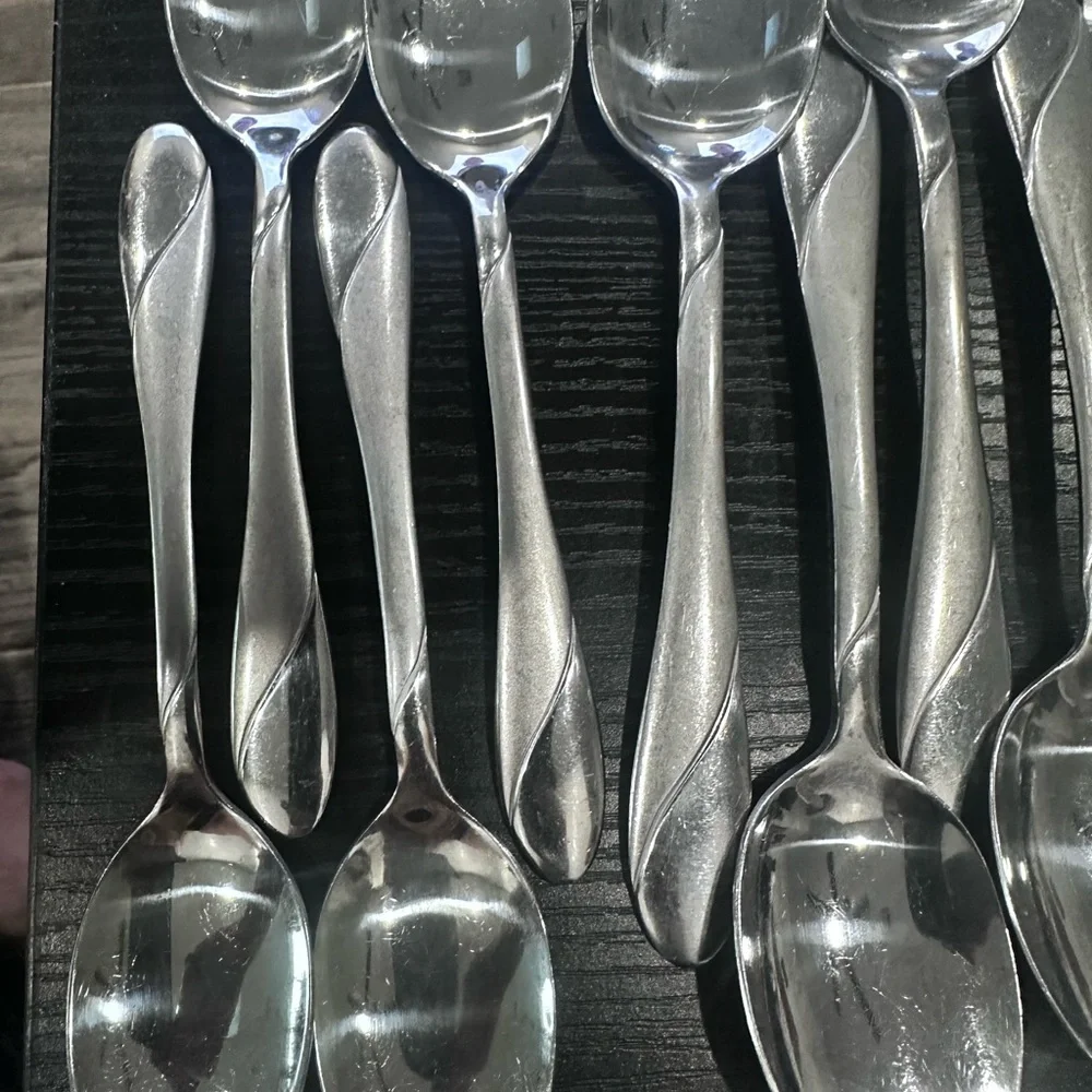 Cambridge SWIRL SAND SS Flatware 20 Piece Lot Satin & Gloss Service for 4 plus